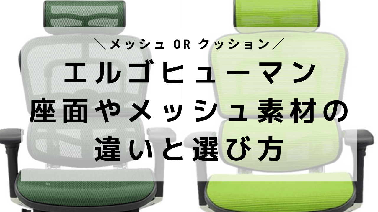 レビュー エルゴヒューマンの座面やメッシュ素材の違いと選び方 クッション 3dメッシュ